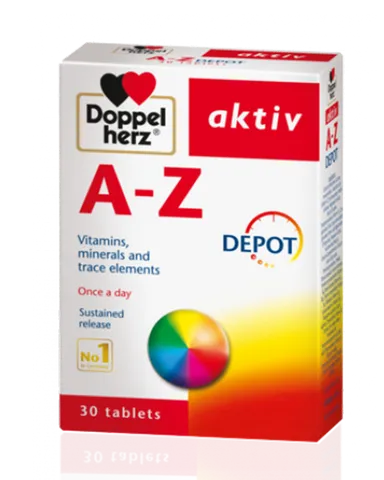 Viên Vitamin Tổng Hợp và Khoáng Chất Doppelherz Aktiv A-Z Depot - Cung Cấp 25 Vitamin Thiết Yếu Cho Trẻ Trên 10 Tuổi, Tăng Cường Đề Kháng