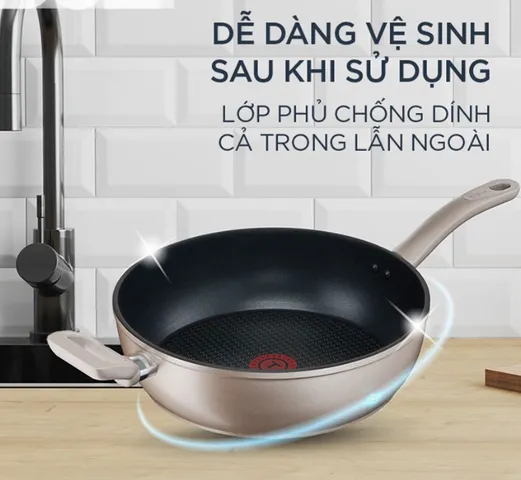 Chảo Chống Dính Sâu Lòng Tefal Sensations 28cm - Đa Năng, Chất Liệu Hợp Kim Nhôm, Phù Hợp Với Bếp Từ, Gas, Hồng Ngoại