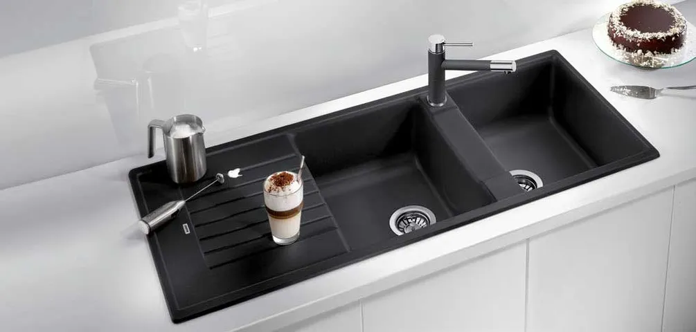 Chậu Rửa Bát Đá Blancozia 8S 565.76.359 Màu Đen Sang Trọng, Thiết Kế Hiện Đại Cho Không Gian Bếp Tiết Kiệm Diện Tích