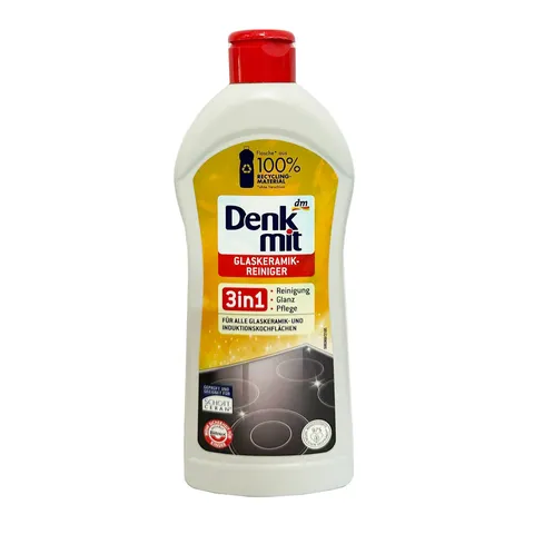 Dung dịch vệ sinh bếp từ Denkmit Glaskeramikreiniger 3in1 - Làm sạch và bóng bề mặt bếp từ, bếp điện - An toàn cho sức khỏe, 300ml