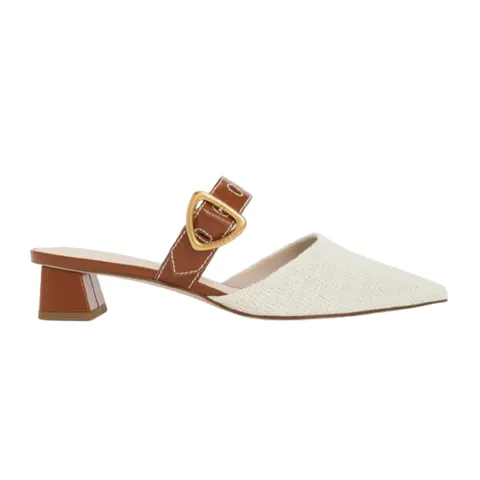Giày cao gót Charles & Keith Sepphe Cut-Out Tweed Mules CK1-60580278 - Thời Trang Nữ Gót Vuông Mũi Nhọn Cao Cấp
