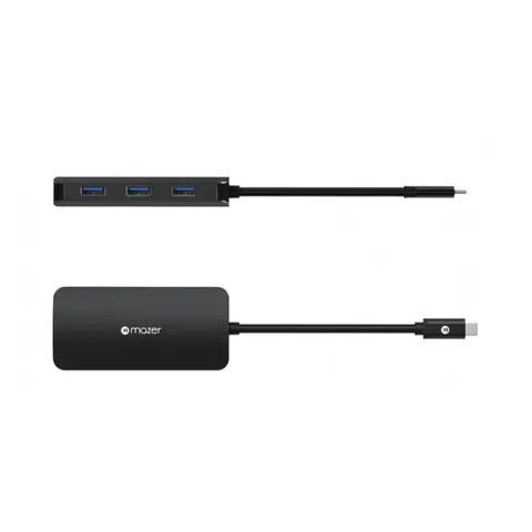 Hub Chuyển Đổi Đa Năng Mazer USB-C 6-in-1 M-UC2MULTI4060-BK - Kết Nối HDMI 4K, Ethernet, 3 USB-A, Sạc USB-C, Tiện Lợi Cho Mọi Thiết Bị