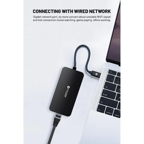Hub Chuyển Đổi Đa Năng Mazer USB-C 6-in-1 M-UC2MULTI4060-BK - Kết Nối HDMI 4K, Ethernet, 3 USB-A, Sạc USB-C, Tiện Lợi Cho Mọi Thiết Bị