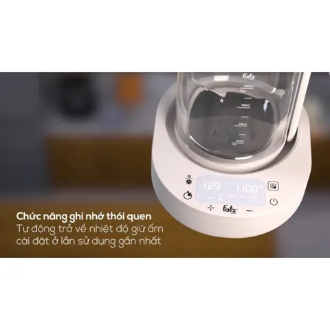 Máy Đun Nước Pha Sữa Điện Tử Fatzbaby Quick 11 FB3510TK - 800W, 1.2L, Đun Nước Nhanh Chóng, Giữ Ấm và Khử Clo An Toàn cho Bé