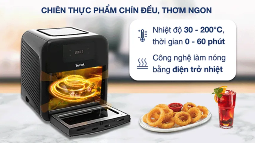 Nồi Chiên Không Dầu Đa Năng Tefal FW501815 - Dung Tích 11 Lít, Hẹn Giờ Tự Động, 9 Chương Trình Nấu Tiện Lợi
