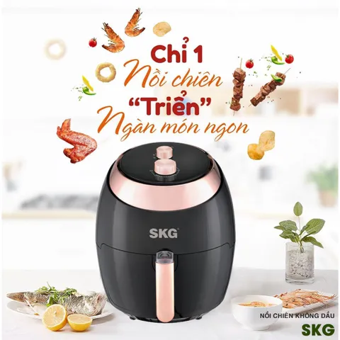 Nồi Chiên Không Dầu SKG SK-71 Dung Tích 8L - Công Nghệ Rapid Air, Chiên Giòn Ngon Mọi Món Ăn, Dễ Dàng Sử Dụng & Vệ Sinh