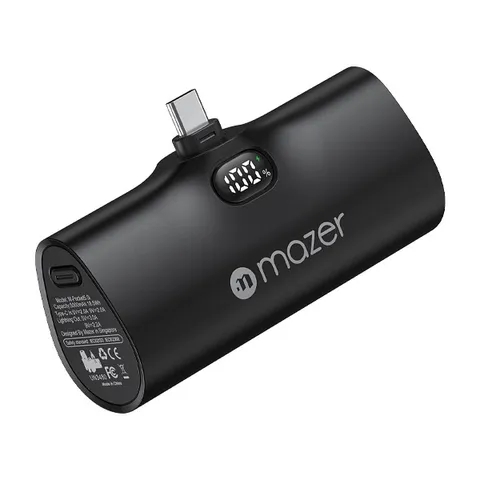 Pin Sạc Dự Phòng Mazer SuperMini 5000mAh USB-C - Sạc Nhanh 20W, Thiết Kế Nhỏ Gọn, Phù Hợp Với Thiết Bị Apple, Đen Trắng