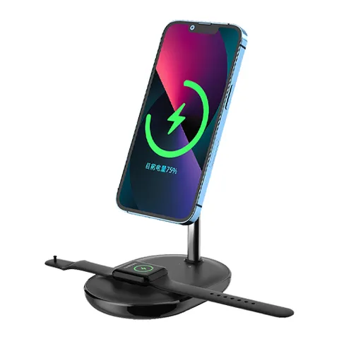 Sạc nhanh không dây Mazer MagSafe 2in1 - Đế sạc Hybrid cho iPhone 12 trở lên, Apple Watch, AirPods - Công suất 15W, Đẳng cấp hiện đại