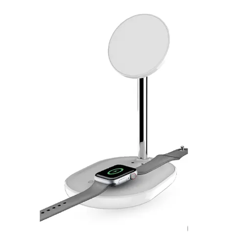Sạc nhanh không dây Mazer MagSafe 2in1 - Đế sạc Hybrid cho iPhone 12 trở lên, Apple Watch, AirPods - Công suất 15W, Đẳng cấp hiện đại
