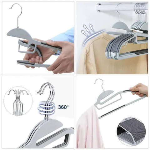 Set 50 Móc Treo Quần Áo Songmics Đức - Chất Liệu Nhựa Cao Cấp, Chống Trơn Trượt, Tải Trọng 5kg, Thiết Kế Hiện Đại, Dụng Cụ Gia Đình Thực Dụng