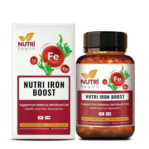 Viên uống bổ sung sắt hữu cơ Nutri Iron Boost - Hỗ trợ tạo hồng cầu từ tảo biển, dễ hấp thu, lành tính cho phụ nữ mang thai và cho con bú