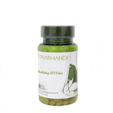 Viên uống hỗ trợ não bộ Pharmanex Bioginkgo 27/7 - Chiết xuất lá bạch quả, tăng cường trí nhớ và khả năng tập trung, 60 viên Mỹ