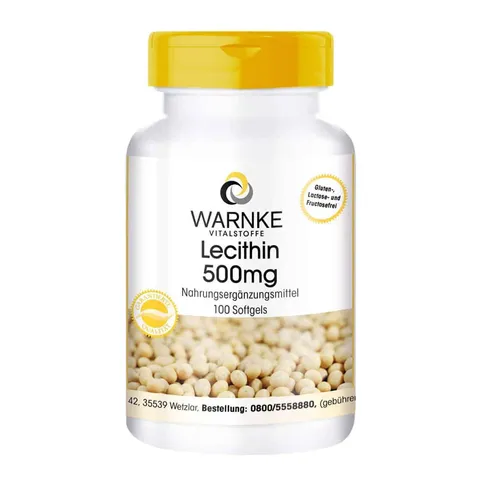 Viên uống mầm đậu nành Warnke Vitalstoffe Lecithin 500mg - Hỗ trợ cân bằng nội tiết và làm đẹp da, tóc, móng cho phụ nữ