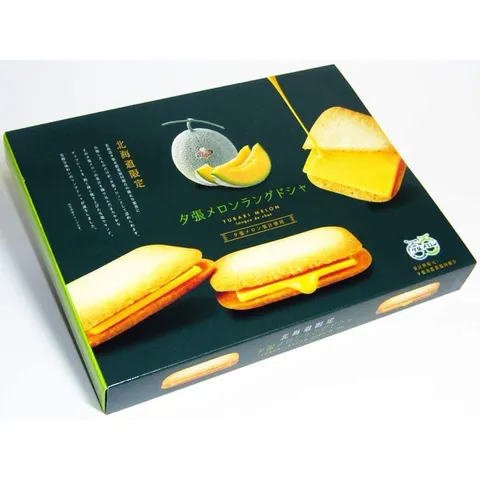 Bánh quy Yubari Melon Langue De Chat hương dưa lưới - Bánh lưỡi mèo giòn tan với nhân kem dưa lưới thơm ngon, hấp dẫn, hộp 10 chiếc
