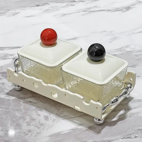 Bộ Hũ Đựng Bánh Mứt Kẹo Bằng Gốm Sứ & Thủy Tinh Cao Cấp - Sang Trọng, Tối Giản, Thân Thiện Môi Trường, Quà Tặng Hoàn Hảo