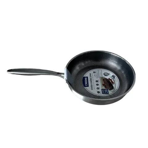 Chảo Inox Chống Dính 3 Lớp Nắp Kính 28cm Creen CR-NJA28IH - Siêu Bền, Thiết Kế Sang Trọng, Phù Hợp Với Mọi Bếp