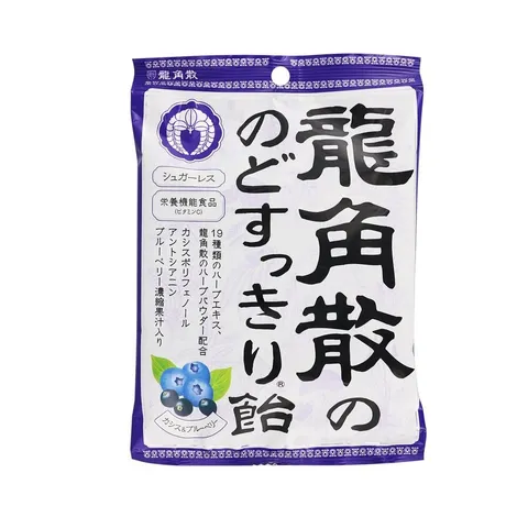 Kẹo Ngậm Ho Ryukakusan Nhật Bản - Hỗ Trợ Giảm Ho, Làm Dịu Cổ Họng, Vị Mật Ong, Việt Quất, Đào, Bạc Hà - Sản Phẩm Tự Nhiên Chất Lượng Cao