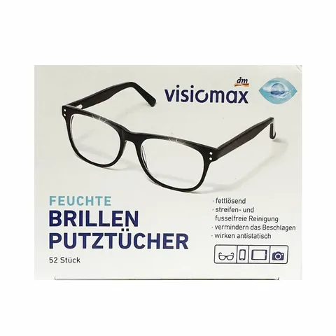 Khăn Giấy Lau Kính Visiomax Đức - Sản Phẩm Chuyên Dụng Làm Sạch Mắt Kính, Điện Thoại, TV, Máy Tính - Giúp Kháng Bụi, Không Để Lại Vệt Mờ