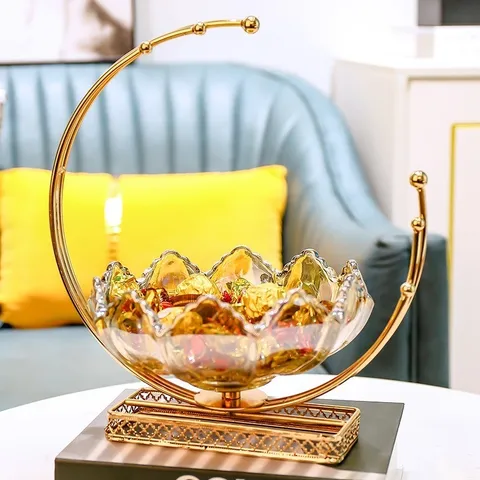 Khay Thủy Tinh Đựng Bánh Kẹo, Trái Cây Hình Trăng Khuyết HT01 - Thiết Kế Sang Trọng, An Toàn Cho Sức Khỏe Người Dùng