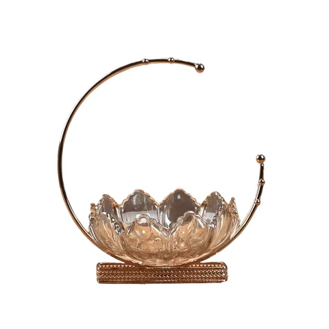 Khay Thủy Tinh Đựng Bánh Kẹo, Trái Cây Hình Trăng Khuyết HT01 - Thiết Kế Sang Trọng, An Toàn Cho Sức Khỏe Người Dùng