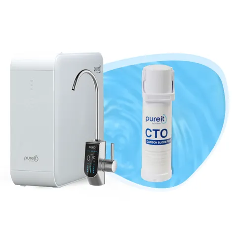 Lõi lọc CTO Pureit Delica UR5840 cho máy lọc nước âm tủ bếp - Loại bỏ clo, mùi, vị lạ, nước sạch tinh khiết, tuổi thọ 8-12 tháng