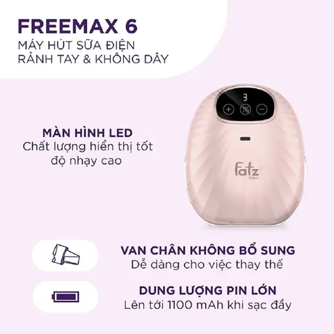 Máy Hút Sữa Điện Rảnh Tay Không Dây Fatzbaby Freemax 6 FB1211MX - Chế Độ Hút Sữa 9 Cấp Độ và Mát Xa 5 Cấp Độ Thông Minh