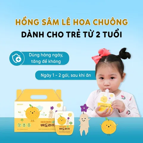 Nước Hồng Sâm Lê Hoa Chuông Chunho Ncare Cho Trẻ Em - Thức Uống Tăng Cường Sức Đề Kháng Dành Cho Bé Từ 2-10 Tuổi