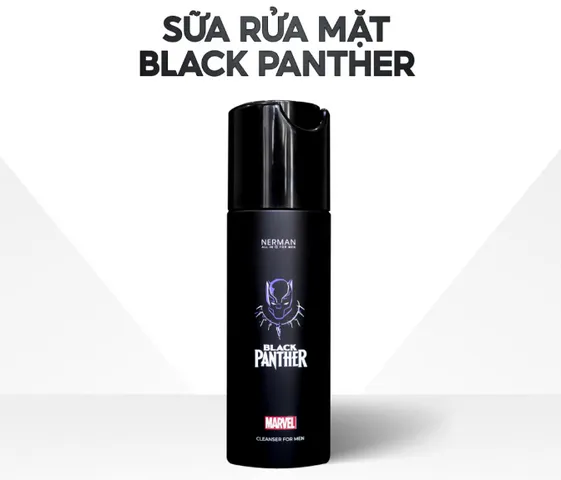 Sữa Rửa Mặt Dưỡng Ẩm Nerman Black Panther 100g - Gel Rửa Mặt Nam Hương Nước Hoa Cao Cấp Marvel Collection