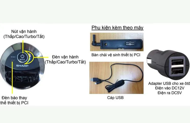 Máy Lọc Không Khí Ô Tô Sharp IG-GC2E-B Nhật Bản - Thiết Bị Khử Mùi Thông Minh, Hiện Đại, Gọn Nhẹ, Bảo Vệ Không Khí Xe Hơi