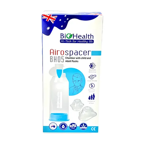 Buồng Đệm Khí Dung BioHealth BH05 Van 2 Chiều 220ml - Thiết Bị Y Tế Hỗ Trợ Hô Hấp Cho Người Lớn Và Trẻ Em