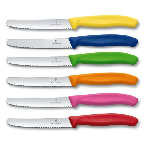 Dao Gọt Lưỡi Răng Cưa Victorinox 11cm - Dụng Cụ Nhà Bếp Đa Năng Cắt Chính Xác Cho Cà Chua và Xúc Xích