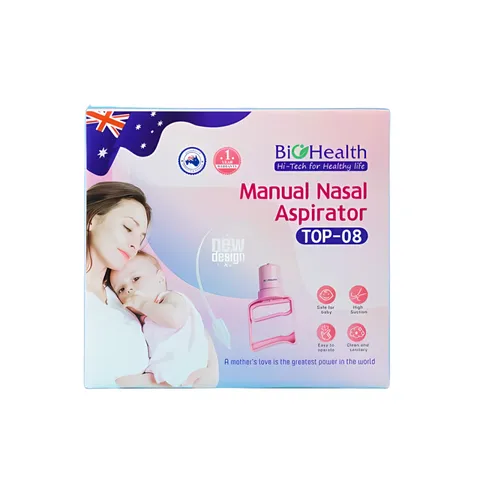 Dụng cụ hút mũi Biohealth Top-08 cho bé - Hút nhẹ nhàng, an toàn với đầu silicon mềm, tiện lợi cho mẹ chăm sóc sức khỏe trẻ nhỏ