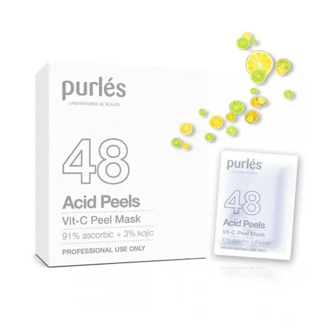 Mặt Nạ Dưỡng Sáng Trẻ Hóa Da Purles 48 Vit-C Pell Mask - Vitamin C Chống Lão Hóa, Phù Hợp Mọi Loại Da, Dưỡng Da Sáng Mịn Màu