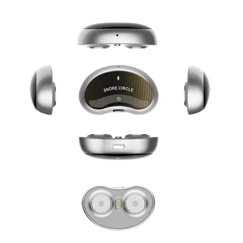 Máy Snore Circle YA4200 - Thiết bị hỗ trợ giảm ngáy, công nghệ EMA + TENS, theo dõi giấc ngủ qua ứng dụng Sleeplus, nhẹ và tiện dụng