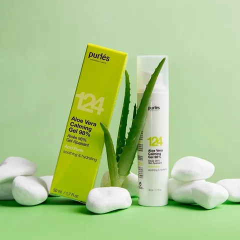 Gel Dưỡng Ẩm Purles 124 Aloe Vera 98% - Hỗ Trợ Làm Dịu Da Kích Ứng, Dưỡng Ẩm hiệu quả cho mọi loại da 50ml
