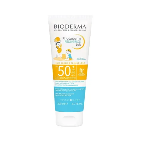 Sữa Chống Nắng Trẻ Em Bioderma Photoderm Pediatrics Lait SPF 50+ - Bảo Vệ Da Mỏng Manh, Không Gây Nhờn, 200ml