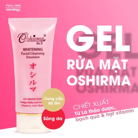 Sữa Rửa Mặt Oshirma Re-X Whitening 50ml - Sáng Da, Làm Sạch Hiệu Quả Bạch Quả, Dưỡng Ẩm Cho Mọi Loại Da