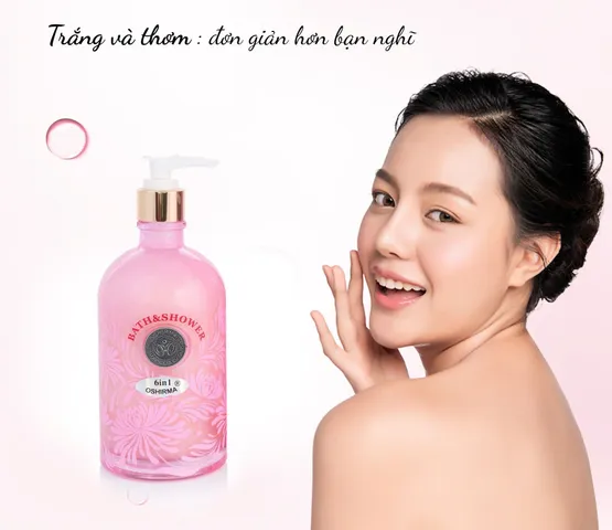 Sữa Tắm Làm Sáng Mịn Da 6 in 1 Oshirma Bath & Shower - Dưỡng Da Trắng Sáng Mịn Màng Với Hoa Cúc Nhật, Hương Thơm Quyến Rũ