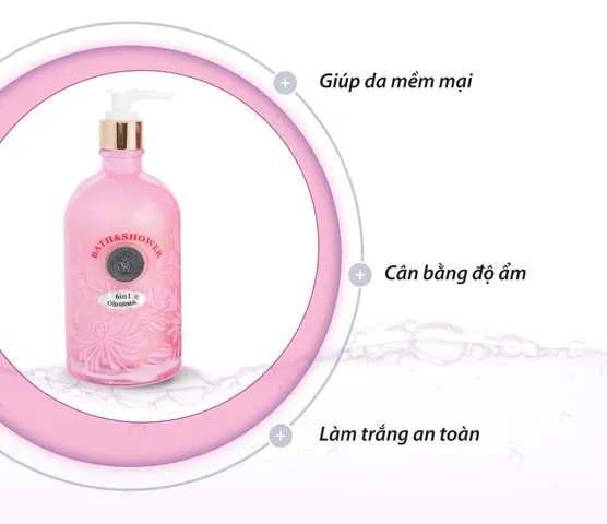 Sữa Tắm Làm Sáng Mịn Da 6 in 1 Oshirma Bath & Shower - Dưỡng Da Trắng Sáng Mịn Màng Với Hoa Cúc Nhật, Hương Thơm Quyến Rũ