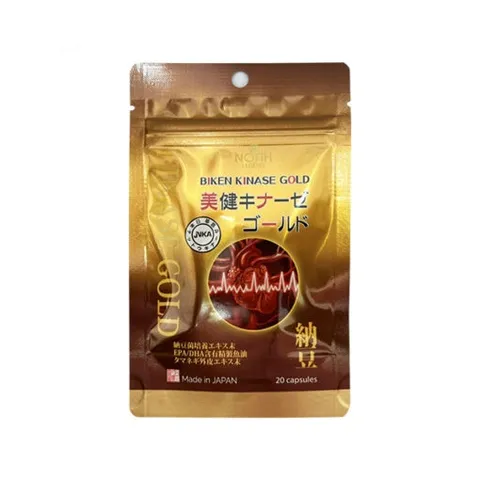 Viên uống hỗ trợ phòng đột quỵ Biken Kinase Gold - Tăng cường trí nhớ, ổn định huyết áp, lưu thông máu hiệu quả, gói 60 viên.