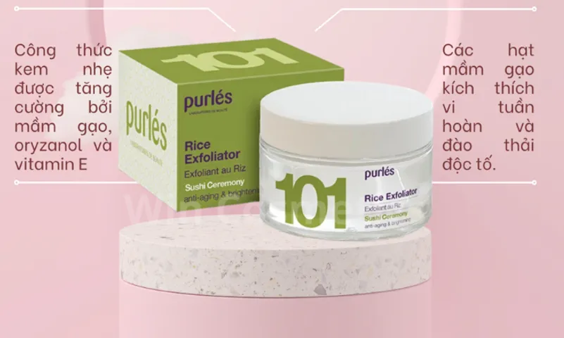 Tẩy Da Chết Cám Gạo Purles 101 Rice Exfoliator - Sáng Da, Làm Sạch Sâu, Chăm Sóc Da Tự Nhiên 50ml