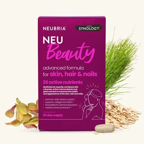 Vitamin tổng hợp Neubria NEU Beauty - Hỗ trợ làm đẹp da, tóc, móng, chiết xuất từ thực vật, an toàn cho người ăn chay, 20 viên