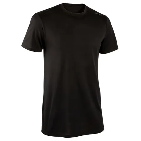 Áo Thun Thể Thao Nam Fitness 100 Decathlon Domyos - Chất Liệu Thoáng Mát, Nhanh Khô, Đen Suông Vừa, Phù Hợp Tập Gym