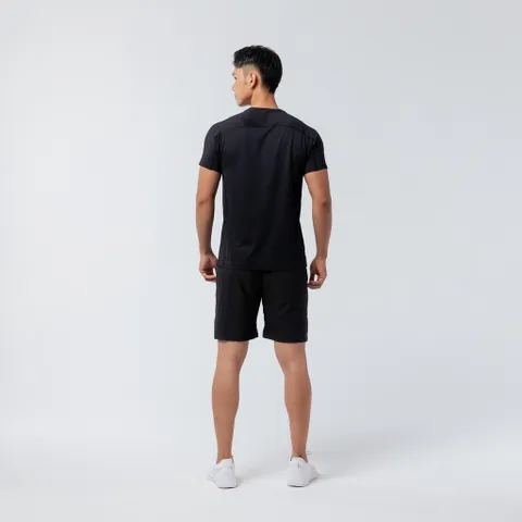 Áo Thun Thể Thao Nam Fitness 100 Decathlon Domyos - Chất Liệu Thoáng Mát, Nhanh Khô, Đen Suông Vừa, Phù Hợp Tập Gym