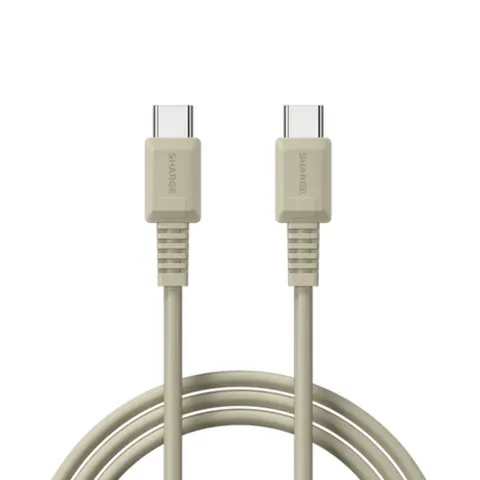 Cáp Sạc Nhanh Sharge Retro 100W Dài 1,2m - Phong Cách Cổ Điển Cho USB-C và Lightning, Thời Trang và Bền Bỉ
