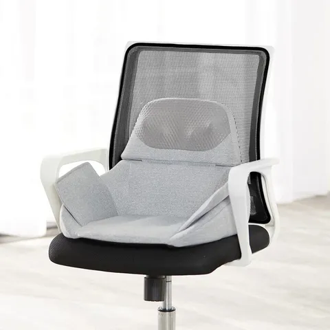 Đệm Massage Eo Mông Momoda SX352 Cao Cấp - Giảm Đau Lưng, Thư Giãn Với 4 Đầu Massage 3D Chất Liệu Thoáng Khí, Màu Xám