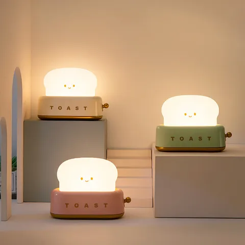 Đèn Ngủ Hình Máy Nướng Bánh Mì - Độc Đáo, Tiết Kiệm Điện, Điều Chỉnh Độ Sáng, Chế Độ Hẹn Giờ - Quà Tặng Dễ Thương Cho Gia Đình