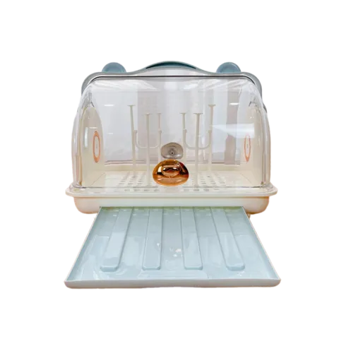 Giá Úp Bình Sữa 9baby Chất Liệu Nhựa PP Cao Cấp - Hỗ Trợ Mẹ Phơi Khô Bình Sữa, Dụng Cụ Bé, Nắp Hình Gấu Tiện Lợi