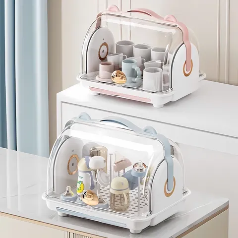 Giá Úp Bình Sữa 9baby Chất Liệu Nhựa PP Cao Cấp - Hỗ Trợ Mẹ Phơi Khô Bình Sữa, Dụng Cụ Bé, Nắp Hình Gấu Tiện Lợi