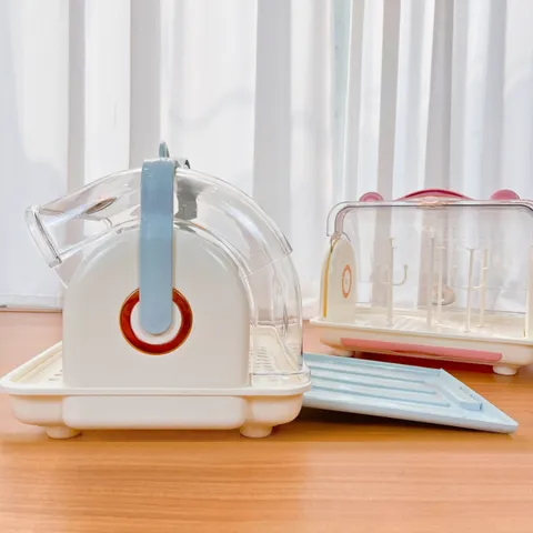 Giá Úp Bình Sữa 9baby Chất Liệu Nhựa PP Cao Cấp - Hỗ Trợ Mẹ Phơi Khô Bình Sữa, Dụng Cụ Bé, Nắp Hình Gấu Tiện Lợi